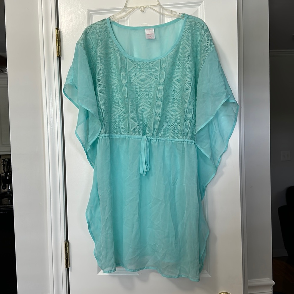 Teal swim coverup
